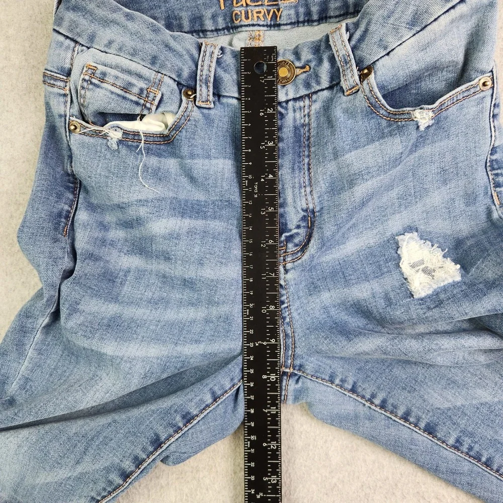 rue21 Ankle‎ Jegging Jeans Womens 6 Blue Denim Curvy Fit Distressed Streetwear